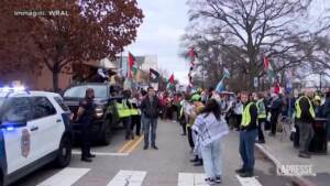Usa, manifestazione filo-palestinese nella Carolina del Nord