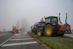 Manifestazione agricoltori al Casello di Melegnano