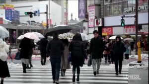 Giappone, Tokyo si è svegliata sotto la neve: traffico in tilt