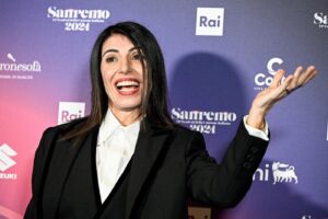 74th SANREMO Music Festival 2024 - Day 2 - Giorgia and Amadeus photocall