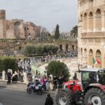 Agricoltori, trattori al Colosseo e a Sanremo. Meloni propone esenzione Irpef sotto i 10mila di reddito