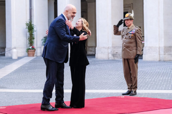 Governo, Chigi - il Presidente Giorgia Meloni incontra il PM dell Gran Bretagna Rishi Sunak e il PM di Albania Edy Rama