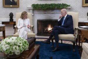 Washington - Il Presidente degli Stati Uniti Joe Biden riceve il Primo Ministro italiano Giorgia Meloni alla Casa Bianca