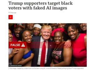 Usa 2024, le immagini di Trump con afroamericani create dall’intelligenza artificiale