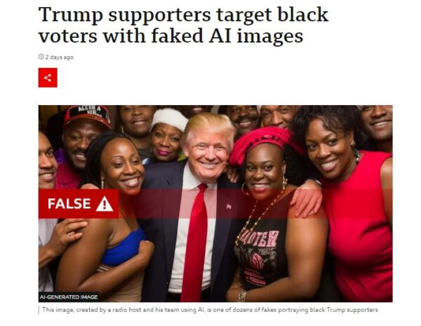 Usa 2024, le immagini di Trump con afroamericani create dall’intelligenza artificiale