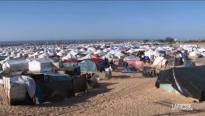 Gaza, distribuito cibo nel campo profughi di Muwasi