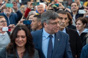 Elne-Elna-France_Carles Puigdemont is running in the Catalan elections