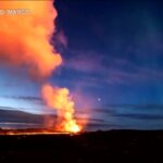 Islanda, erutta vulcano con lo sfondo dell’aurora boreale: il timelapse è spettacolare