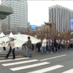 Corea del Sud, processione di Pasqua per le strade di Seul