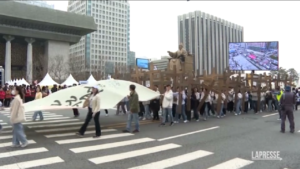 Corea del Sud, processione di Pasqua per le strade di Seul