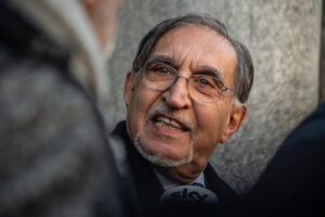 Presidente del Senato Ignazio La Russa all’uscita del suo studio legale in Corso di Porta Vittoria