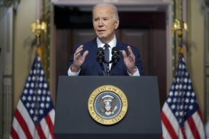 Il Presidente Joe Biden in conferenza alla Casa Bianca a Washington
