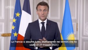 Ruanda, videomessaggio Macron riconferma riconoscimento responsabilità Francia