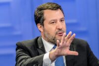 Roma, Rai Uno, il Ministro Matteo Salvini ospite nella trasmissione Porta a Porta condotta da Bruno Vespa