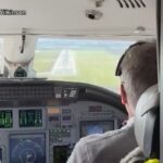 Edimburgo, spettacolare atterraggio di un aereo durante la tempesta Kathleen