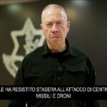 Israele, ministro Difesa: “Centinaia di missili e droni da Iran, abbiamo resistito con successo”