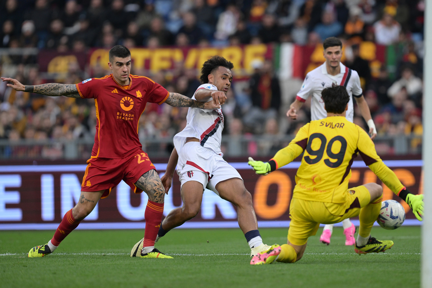 Roma-Bologna 1-3, rossoblu a un passo dalla Champions