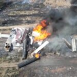 Usa, treno merci deraglia e prende fuoco: vagoni accartocciati e fiamme che divampano