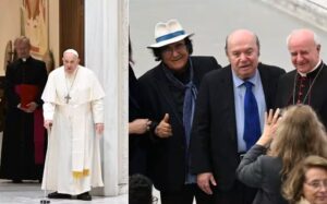 Papa Francesco incontra nonni e nipoti, ci sono anche Banfi e Al Bano