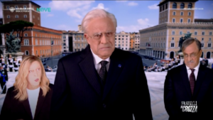 Lo sketch di Crozza nei panni di Mattarella con Meloni e La Russa