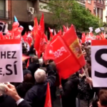 Spagna, a Madrid la manifestazione a sostegno di Sanchez