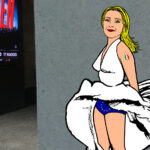 Giorgia Meloni come Marilyn in un murale a Milano
