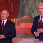 Russia, Putin alla messa della Pasqua ortodossa nella Cattedrale di Mosca