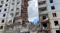 Russia - Crolla palazzo a Belgorod dopo raid ucraino