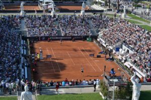 Il pubblico alle gare di tennis degli Internazionali BNL d'Italia a Roma