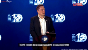 Acqua, Elon Musk al World Water Forum: “La soluzione alla crisi idrica è la desalinizzazione”