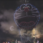 Hong Kong, celebrato il cartone animato Doraemon: spettacolo di luci per il famoso gatto
