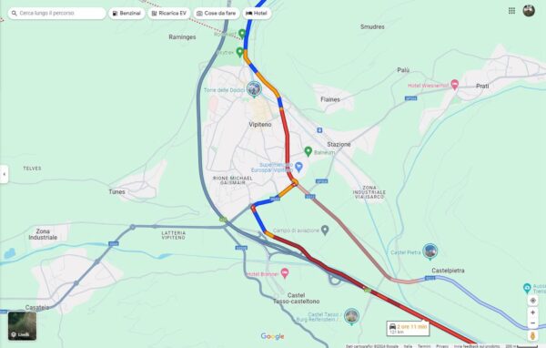 Google Maps fa sparire tratto A22, risolti problemi a viabilità