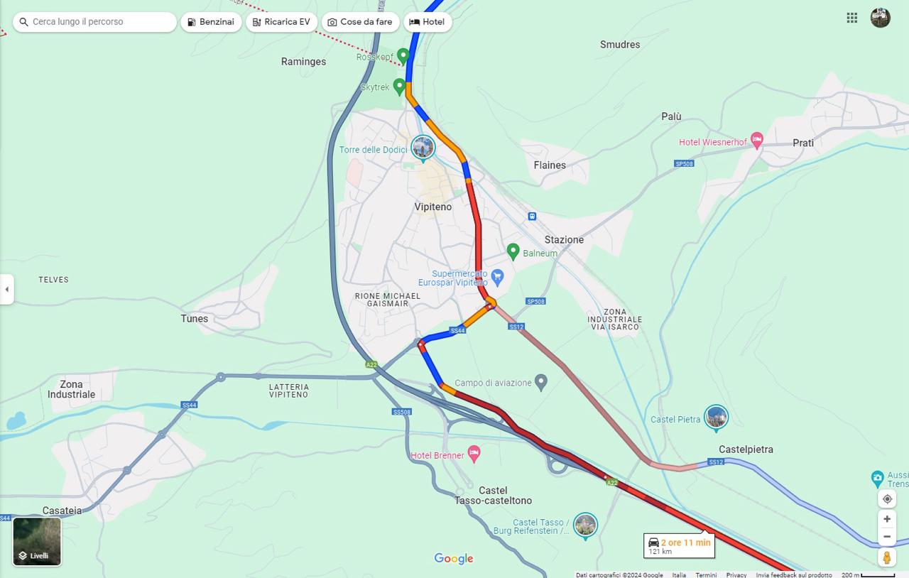 Google Maps fa sparire tratto A22, risolti problemi a viabilità