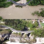 Il fiume Natisone prima e dopo la piena che ha travolto 3 ragazzi