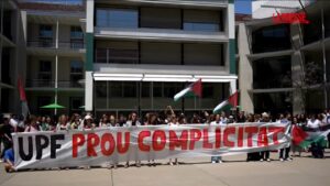 Barcellona, proteste pro Palestina all’Università Pompeu Fabra