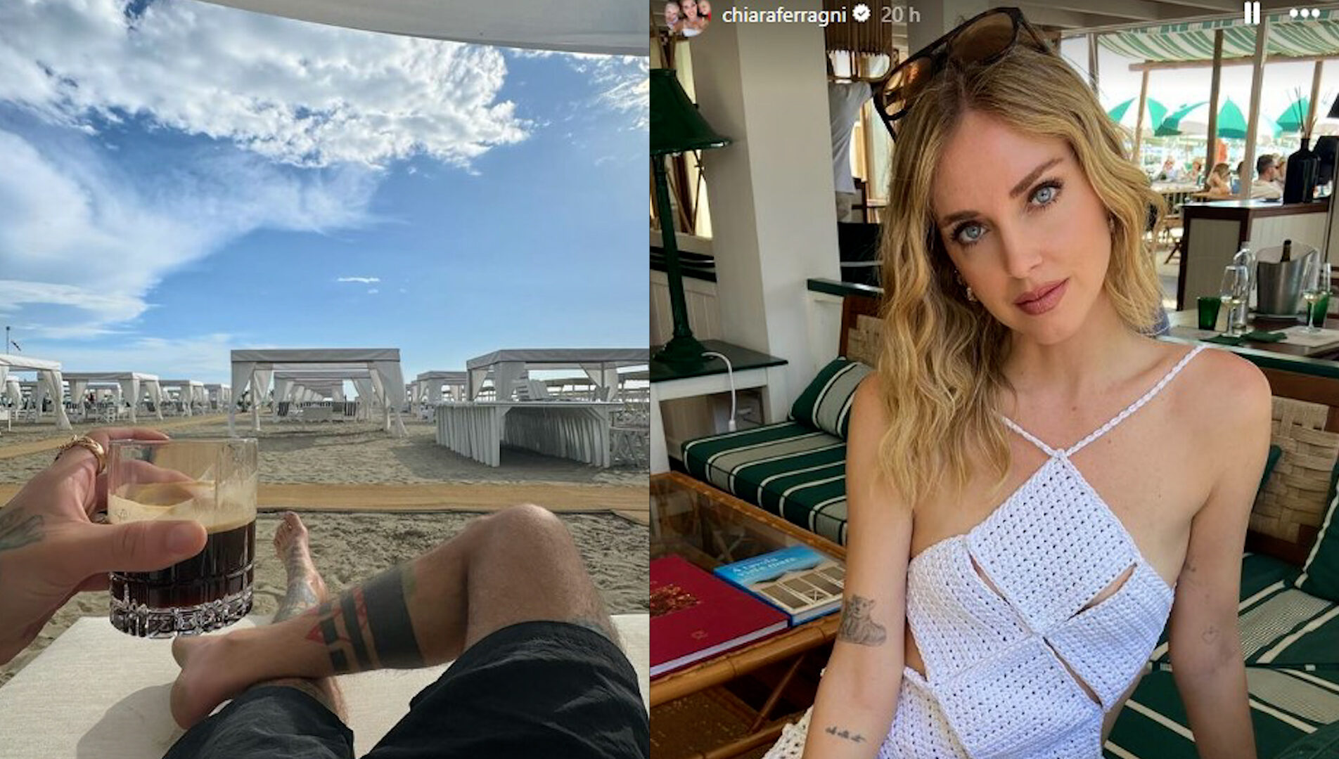 Fedez e Chiara Ferragni entrambi al mare a Forte dei Marmi. I fan: “Cena insieme?”