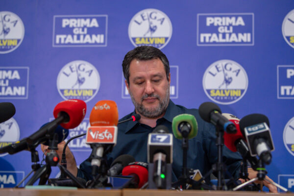 Matteo Salvini commenta i primi risultati delle elezioni europee