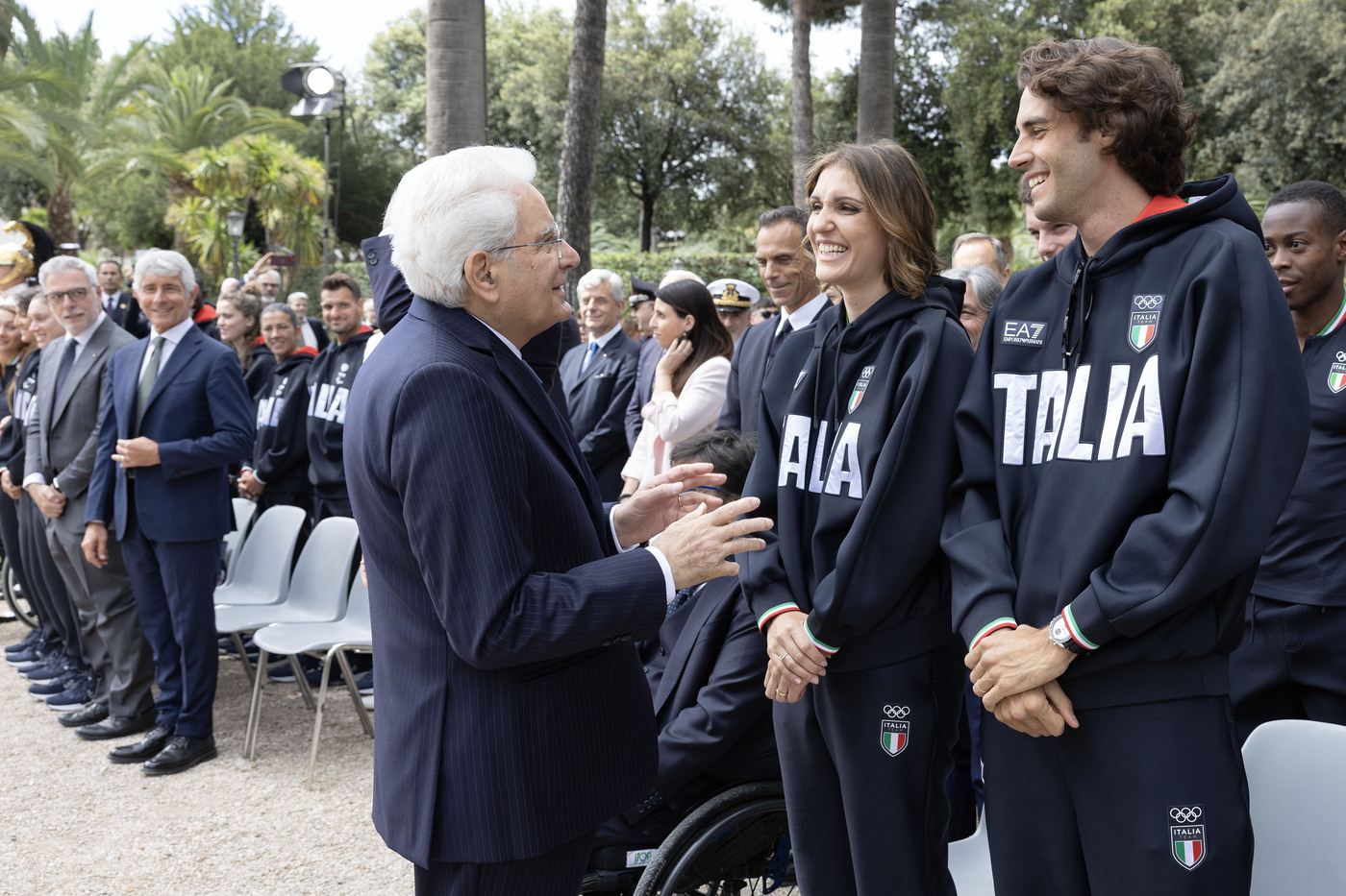Parigi 2024, Mattarella consegna il Tricolore a Errigo e Tamberi