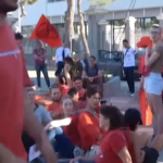 G7, Extinction Rebellion manifesta fuori dal Media Centre di Bari contro la crisi climatica
