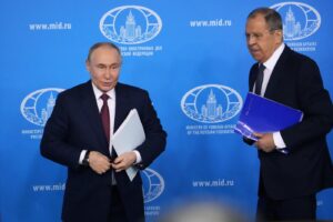Vladimir Putin ad un meeting a Mosca
