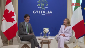 G7, Meloni incontra il premier canadese Trudeau