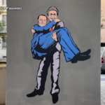 “Insieme”, Silvio Berlusconi in braccio a Enrico Berlinguer: il murale di aleXsandro Palombo