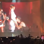 Ultimo, all’Olimpico il bacio al pancione della fidanzata Jacqueline