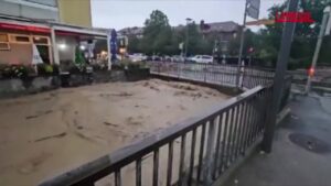 Maltempo in Svizzera, alluvioni nella città di Morges