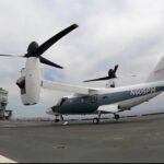 Leonardo, convertiplano AW609 effettua prime prove atterraggio su ponte volo