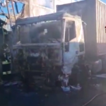 Vicenza: incendio in A4, a fuoco la motrice di un autoarticolato