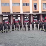 Matera, minuto di silenzio dei vigili del fuoco di Milano per i colleghi deceduti