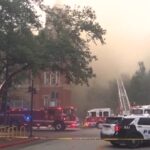 Dallas, l’incendio nella First Baptist Church: le immagini