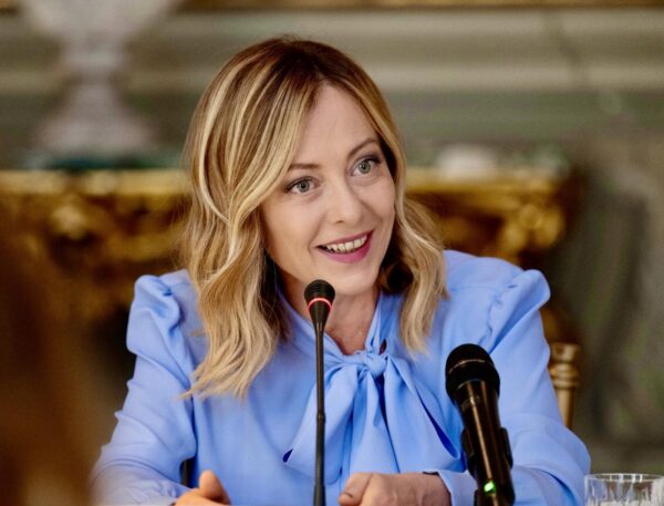 Il Presidente del Consiglio, Giorgia Meloni, all'incontro con il Business 7 a Roma