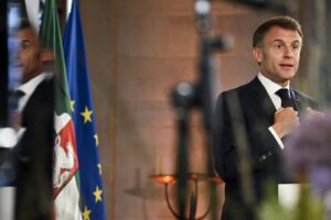 Muenster - Cerimonia di consegna del premio internazionale della pace di Westfalia a Emmanuel Macron